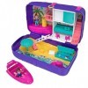 Polly Pocket Coffret Surprise Aventures à la Plage avec 2 mini-figurines et accessoires, autocollants et 5 surprises cachées,