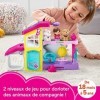 Fisher-Price Coffret Le Salon de Toilettage de Barbie Little People pour tout-petits avec musique et sons, 2 niveaux et 4 élé