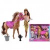 KandyToys Ensemble de jouets pour poupée et cheval avec accessoires pour cheval, cavalier et poupées