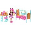 Enchantimals Coffret La Chambre de lOurs, Mini-poupée Bren Ours et Figurine Animale Snore avec lit et accessoires, jouet enf