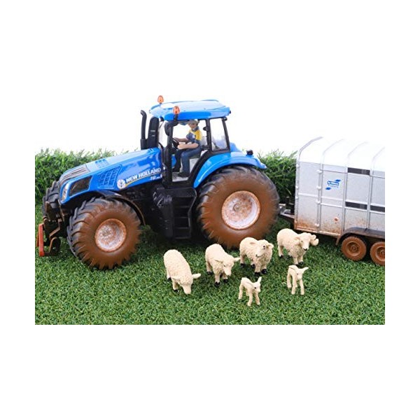 Toyland® - Lot de 6 Figurines danimaux de Moutons et dagneaux à léchelle 1:32 - Collection Ferme - Figurines de Collection