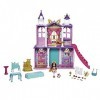 Enchantimals Royals Coffret Château avec mini-poupée Felicity Renard, figurine animale Flick, 5 espaces de jeu et 19 accessoi