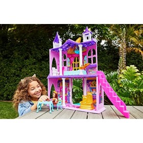 Enchantimals Royals Coffret Château avec mini-poupée Felicity Renard, figurine animale Flick, 5&nbsp;espaces de jeu et 19 accessoi