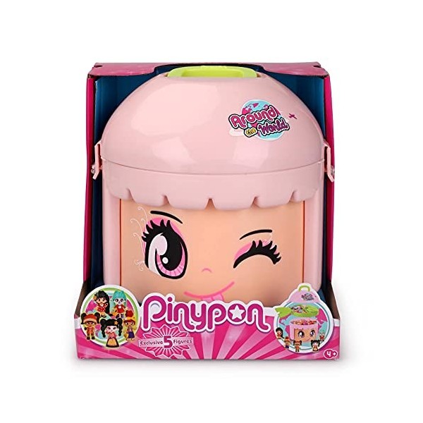 Pinypon - Édition limitée Pinypon du Monde, 5 figurines de différents pays, inclus plateau, compartiment pour ranger accessoi