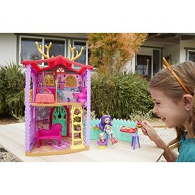 Enchantimals Coffret Maison De Danessa Biche​, Mini-Poupée Et Figurine Animale Sprint, 4&nbsp;Espaces De Jeu Et Accessoires, Jouet
