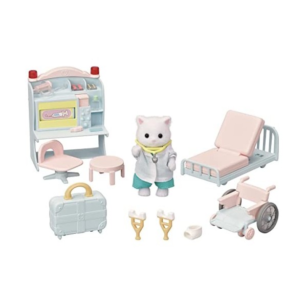 SYLVANIAN FAMILIES - Le coffret docteur du village - 5705 - Figurines Prêt à Jouer - Mini Poupées Multicolore