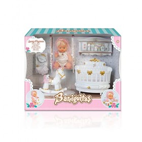 los Barriguitas Salle de Jeux, Jeu de Jouet Chambre Poupée Nouveau-Né, Licorne Balancelle et Accessoires pour Jouer à Prendre