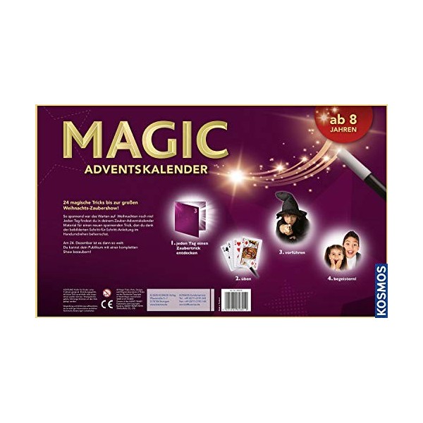 Kosmos MAGIC Calendrier de lAvent magique 2020, tours de magie passionnants, ustensiles magiques pour la période de lAvent,