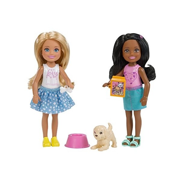 Barbie- Club Chelsea Pet Doll 2 Pack Poupée, FHK97, Multicolore
