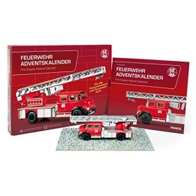 FRANZIS 67206-Calendrier de lAvent des Pompiers, kit de Construction métallique du modèle Mercedes-Benz L1519 à léchelle 1: