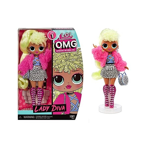 L.O.L. Surprise! OMG Core Série 1 Poupée Mannequin - Lady Diva – avec de Belles Tenues, Accessoires, Chaussures & + - Nouvell