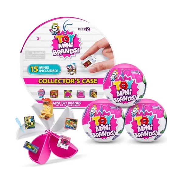 5 Surprise- Combo Pack Toy Mini Brands Series 2 Wave 2 Valise de Collection et 3 Capsules Coffret, 77244-B, Small