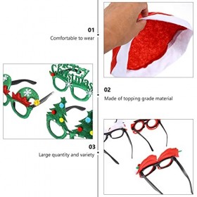 Holibanna 3 Ensembles Verres De Noël Chapeaux Pour Enfants Montures De Lunettes De Fête Scintillantes Montures De Lunettes De