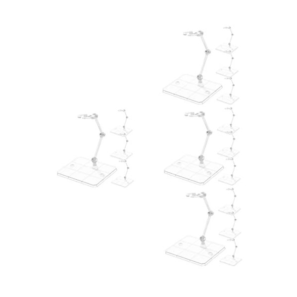 Support Réglable Pour Poupées Et Figurines - Lot De 4 Bases En Plastique Blanc - Parfait Pour Collectionneurs, Exposition Jouets Et Rangement