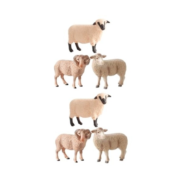 ibasenice Ornement De Mouton Créatif 6 Pièces Décoration De Mouton Modèle De Mouton Ornement pour Chambre Volaille pour Enfan