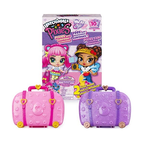 Hatchimals Pixies Lot de 2 poupées et accessoires surprise de 6,3 cm les styles peuvent varier , jouets pour filles à partir