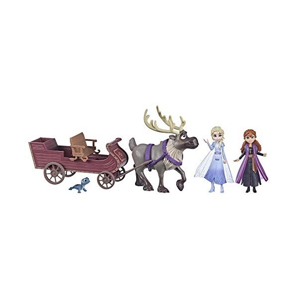 Disney La Reine des Neiges 2 - Coffret Mini Univers Elsa, Anna, Salamandre, Sven, et Son traineau