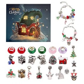 5 Pcs Bracelet l’Noël - Bracelet calendrier compte à rebours en cristal - Cadeaux Noël mignons du Père Noël pour les adolesce