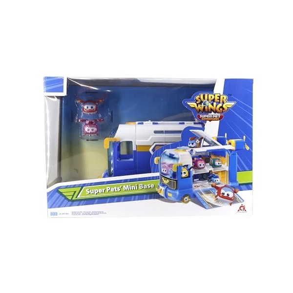 Super Wings 2-in-1 Super Pets Mini Base avec Super Pet Jett & Dizzy, Jouet pour Garçon et Fille de Plus de 3 Ans