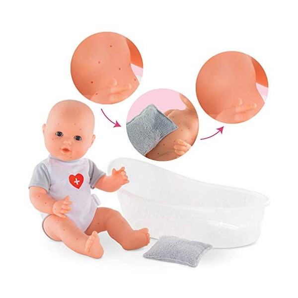 Corolle Pigiama Per Bambole 36 Cm - Set Da 2 Pezzi Con Cappello - Morbido Con Motivo Cicogna - Adatto Da 2 Anni