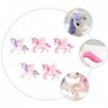 Toddmomy Lot de 5 figurines de licorne miniatures pour jardin de fées, maison de poupée, décoration de paysage, figurines de 