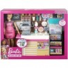 Coffret pour Barbie la cafétéria + 20 Accessoires + 1 poupée - poupée Mannequin - métier Restaurant - Set vendeuse de café + 