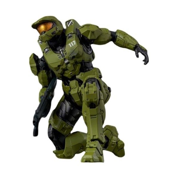 HALO HALO John 117 Mecha Spartan Warrior Game Figurine mobile Sergent Major Modèle |PVC18cm Articulé Mobile Multi-Accessoires