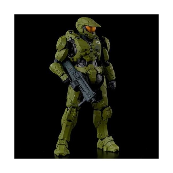 HALO HALO John 117 Mecha Spartan Warrior Game Figurine mobile Sergent Major Modèle |PVC18cm Articulé Mobile Multi-Accessoires