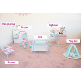 KOOKAMUNGA Kids 6 en 1 Ensemble de Poupée Bleu 