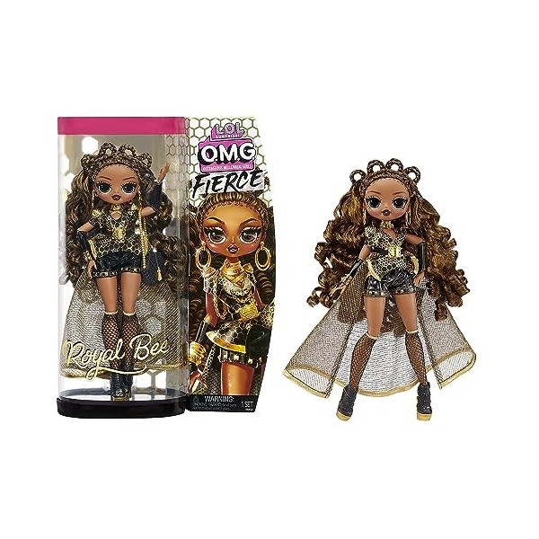 L.O.L. Surprise! OMG Fierce Poupée Mannequin - Royal Bee - 29 cm avec 15 Surprises Dont de Belles Tenues, Accessoires & 1 Soc