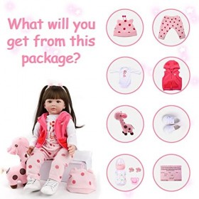 ZIYIUI Réaliste Poupée Reborn 19 Pouces 47 Cm Bebe Reborn Fille Souple en Silicone réaliste en Vinyle Souple Lifelike Mignon 