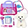 Sophias White Puppy Dog and Pet Vet Set pour poupées 45,7 cm Rose/violet