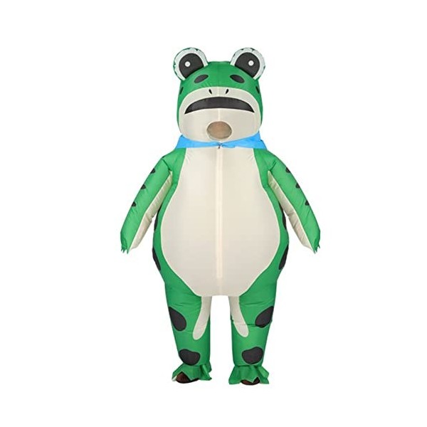 Driibubur Costume de grenouille gonflable drôle pour le marché Costume dHalloween gonflable de dessin animé grenouille Cospl