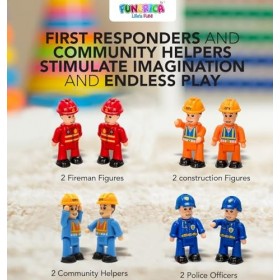 Figurines et voitures jouets – Police, pompier, travailleurs de la construction – Véhicule et figurine pour enfants – Véhicul