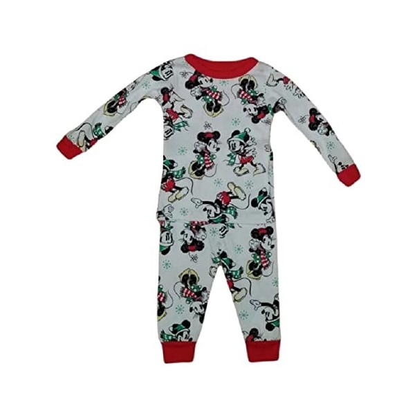 Minnie Mickey Holiday Sleep & Play Set 5T 2 Piece Set White