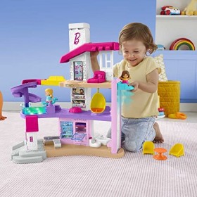 Fisher-Price Little People Maison des Rêves de Barbie - Multilingue, Jeu interactif avec lumières, Musique, Phrases, Personna