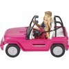 Barbie Voiture Beach Cruiser DecapoTable de Plage Rose, Poupee Barbie et Ken Incluses, Jouet pour Enfant, CJD12 Exclusivité s