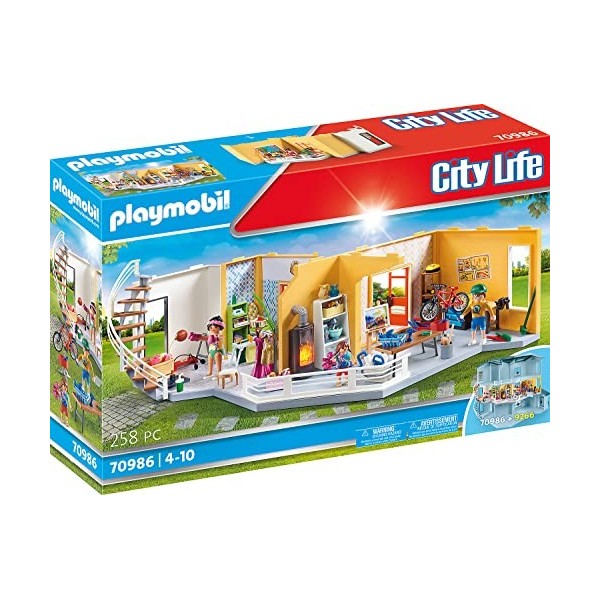 Playmobil City Life 70986 Modern House Floor Extension, With Light Effects, Toy for Children Ages 4+