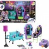 Monster High Salon de jeu pour étudiant, meubles de maison de poupée et accessoires à thème avec deux animaux domestiques et 