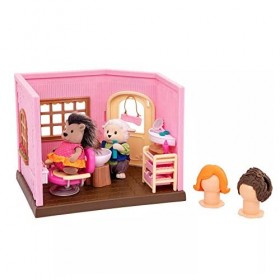 Lil Woodzeez Baabaa Spa & Salon de Coiffure - 24 pièces - Ensemble de Jouets avec Salon, Meubles et Accessoires pour Cheveux