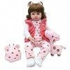 Poupées Bébé Reborn, Poupées Nouveau-Né Réalistes, 19 Pouces Silicone Real Toddler Girl Lifelike avec Coffret Cadeau Corps en