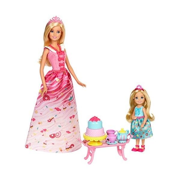 Barbie - FDJ19 - Coffret Princesses et Chelsea Royaume des Bonbons