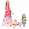 Barbie - FDJ19 - Coffret Princesses et Chelsea Royaume des Bonbons