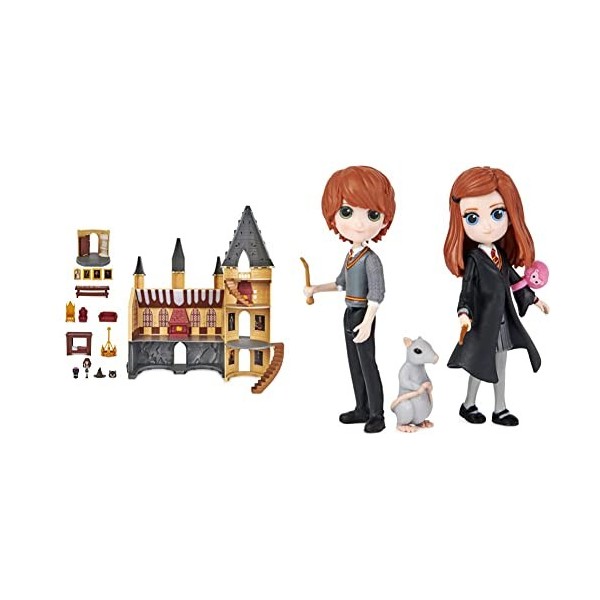 Wizarding World Harry Potter - CHÂTEAU DE Poudlard Magical MINIS Figurine Hermione Et 12 Accessoires - 6061842 - Jouet Enfant