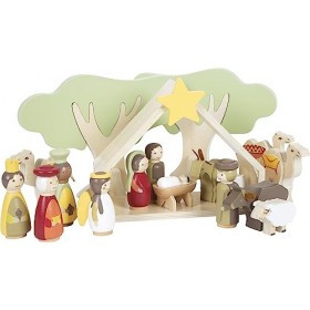 Small Foot- Engel Set de Jeu crèche Bois, décoration de Noël adaptée aux Enfants, 12356