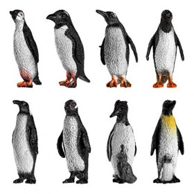 TOYANDONA Lot de 8 figurines de pingouin mignonnes pour décoration de gâteau de Noël ou danniversaire