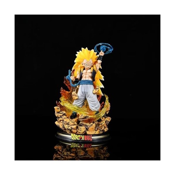 Gotenks Saiyan Gotenks Anime Secondary Yuan Blonde Teenage Warrior Model Figurine|PVC Statique Statique 22 cm Jouet Argile Or