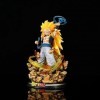 Gotenks Saiyan Gotenks Anime Secondary Yuan Blonde Teenage Warrior Model Figurine|PVC Statique Statique 22 cm Jouet Argile Or