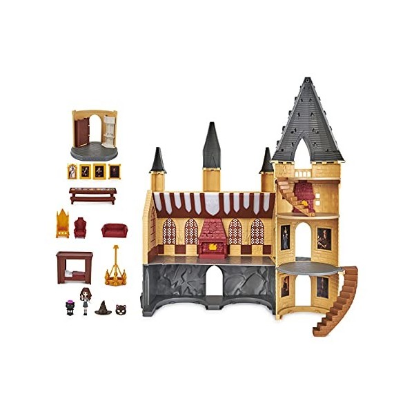 Wizarding World Harry Potter - CHÂTEAU DE Poudlard Magical MINIS Figurine Hermione Et 12 Accessoires - 6061842 - Jouet Enfant