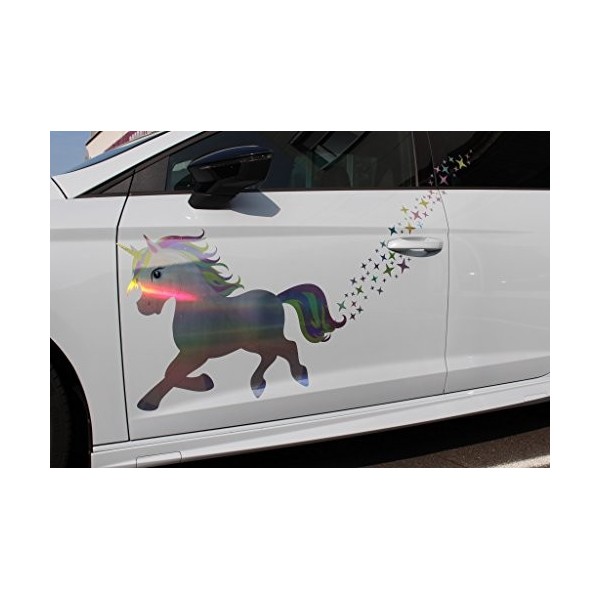 Finest Folia R060 RX003 Set de décoration pour t-shirt et tasse motif licorne licorne Hologram haut de gamme cheval : longue